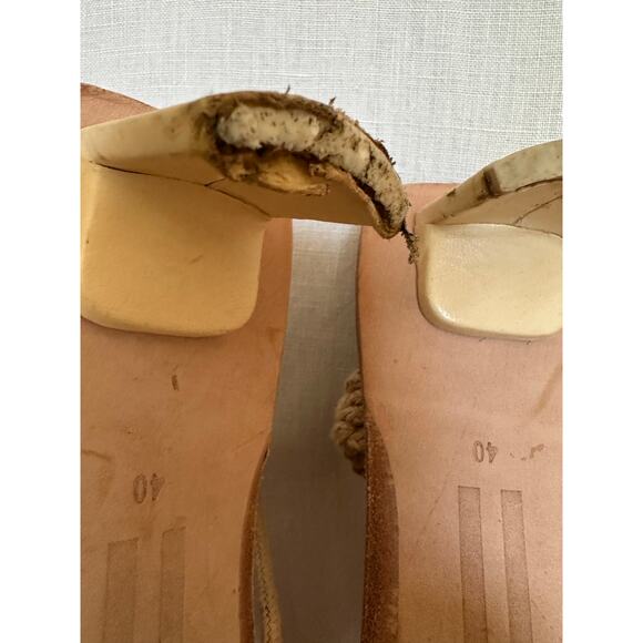 MIISTA Stephanie Coffee Milk Rope Sandal Heels Sz 40 - Picture 6 of 14